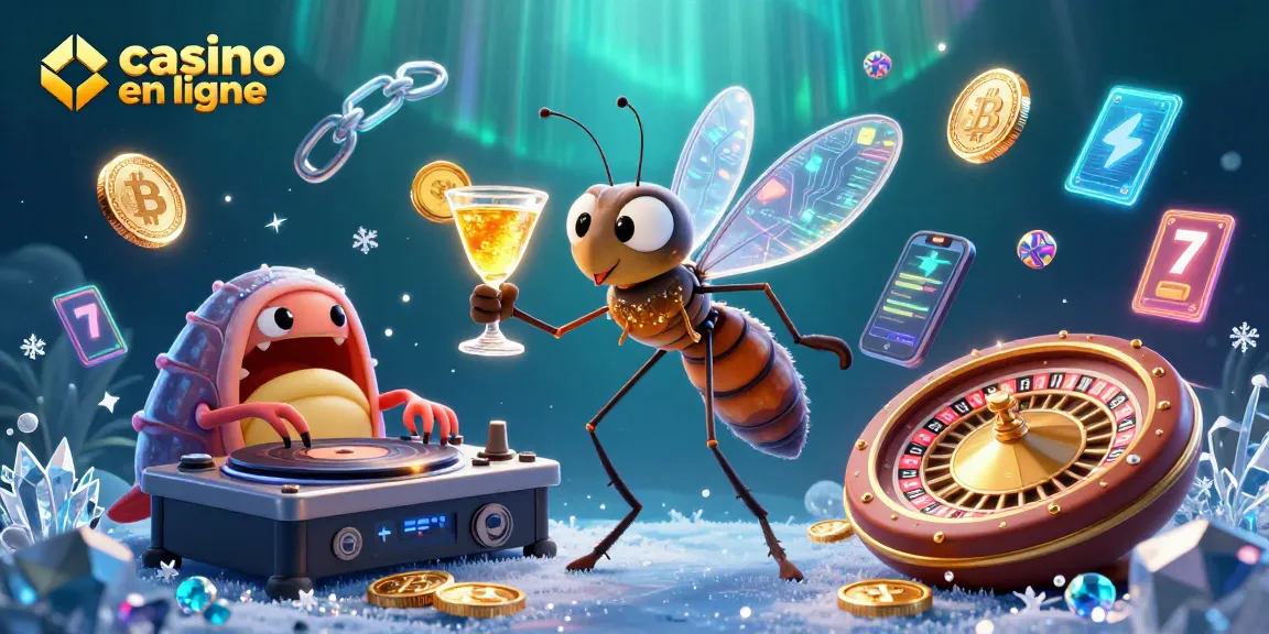 Déplacez-vous dans un casino en ligne avec des éléments 3D animés et un DJ stylisé.