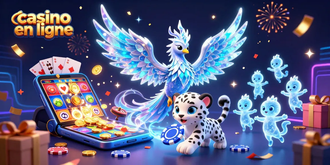 Plongez dans l'univers captivant du casino en ligne avec cette illustration 3D vibrante.